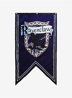 the ravenclaw banner is hanging on a wall