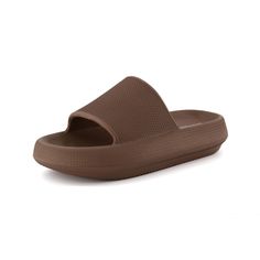 PRICES MAY VARY. Soft and Flexible upper and outsole Water proof soft foam slippers Molded Cushion footbed Non slip outsole slide 1.75 Inch platform slippers sandal Slip into these cute and extremely comfortable squishy slides. These slides are made out of a super soft, flexible, and water proof material. Brown Cushioned Slides For Summer, Cheap Comfortable Brown Slides, Sporty Brown Slides With Cushioned Footbed, Comfortable Brown Slide Slippers, Brown Slide Slippers With Rubber Sole, Foam Slippers, Slides Outfit, Platform Slippers, Womens Slides