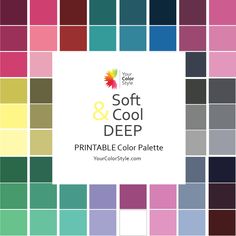 the color scheme for soft and cool medium printable palettes is shown in different colors