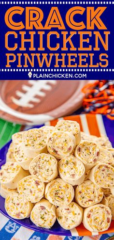 Crack Chicken Pinwheels - I am ADDICTED to these sandwiches! Cream cheese, cheddar, bacon, ranch and chicken wrapped in a tortilla. So simple to make with rotisserie chicken and precooked bacon. Can make ahead of time and refrigerate until ready to eat. Perfect for parties and tailgating!! #pinwheels #chicken #tailgating #bacon #sandwich #partyfood Pinwheels Chicken, Precooked Bacon, Make With Rotisserie Chicken, Stephanie Parker, Chicken Rollups, Superbowl Food Appetizers, Cuban Sliders, Reuben Dip, Chicken Pinwheels