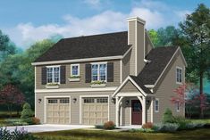 this is an artist's rendering of these two - story house plans