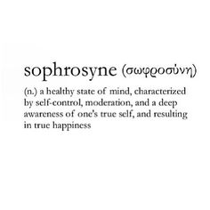 the definition of sophhrosyne