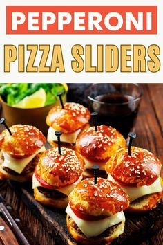 mini pepperoni pizza sliders with cheese and sauce