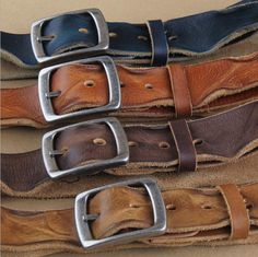 Rustic Belt, Military Belt, Leather Working Tools, Hand Sewn Leather, Belts For Men, Estilo Country, Handmade Belts, Leather Workshop