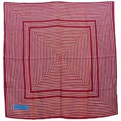 Yves Saint Laurent Burgundy Striped Silk Scarf For Sale at 1stdibs Red Rectangular Silk Scarf, Red Square Silk Scarf, Ysl Scarf, Silk Scarf Design, Big Scarf, Un Logo, Stripe Silk, Blue Logo, Scarf Design