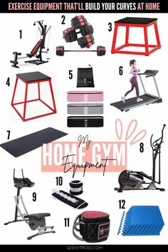 exercise equipment that build your curves at home, including treadmills and stationary bikes