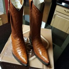 Brick Orange Pebbled Leather Upper, Wood Soles, Ee Width, Nwt **Will Fit A Woman With Wide Feet, Size 9.5 Or 10. Wide Width That's Clearly On The Box And Boot, Was Not Revealed By Original Poshmark Seller. Superhero Boots, Cowboy Outfits, Mens Cowboy, Mens Cowboy Boots, Harness Boots, Western Boot, Cowboy Western, Western Cowboy Boots, Work Boots