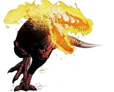 an image of a monster with flames coming out of it's mouth