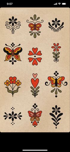 an image of some flowers and butterflies on a piece of paper with the word love written in