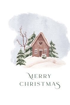 Weihnachtskarte mit Lebkuchenhaus in Winterlandschaft Watercolor Gingerbread House, Christmas Card Aquarell, Christmas Cards Aquarel, Christmas Watercolor Ideas Xmas Cards, Christmas Card Watercolor Ideas, Christian Christmas Art, Christmas Aquarell, Christmas Watercolor Art, Christmas Watercolor Painting