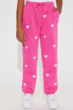 Available In Fuchsia. Joggers Heart Embroidery Fleece Pockets Cuff Hem Pull On Disclaimer: Pattern Placement May Vary. Body: 100% Polyester Rib: 95% Polyester 5% Spandex Imported | Mini Heart Print Fleece Jogger Pant in Fuchsia size Small by Fashion Nova Girls Joggers, Heart Embroidery, Mini Heart, Kids Pants, Fleece Joggers, Pants Jeans, Heart Print, Fleece Hoodie, Jogger Pants