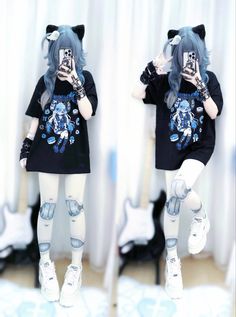 ❤︎Mine Dark Girl Long T❤︎ Dark Girl, Long T, Cotton Tshirt, Red, Pink, T Shirt, Blue