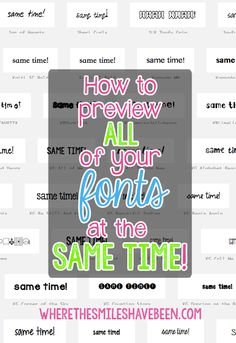 a facebook post with the words how to preview all your fonts at the same time