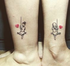 Sister Tattoo Designs Unique, Two Crazy Friends, Tattoo Ideas For Cousins, Unique Sister Tattoos For 2, Partner Tattoo, Unique Sister Tattoos, Faith Tattoo On Wrist, Second Tattoo, Small Sister Tattoos