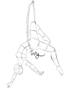 a drawing of a person doing an acrobatic trick with the word try on it