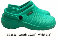 Brand New Medical Nursing Womens Comfortable Lightweight Slip Resistant Shoes Green Size 11 Size Chart Size              Length               Width 7                    9.75"                     3.6" 8                    10"                        3.6" 9                    10.25"                   3.6" 10                  10.50"                   3.7" 11                   10.75"                  3.8" Item Description:  This is Medical Nursing Womens Comfortable Lightweight Slip Resistant Shoes G Medical Nursing, Light Shoes, Crocs Sandals, Slip Resistant Shoes, Shoes Green, Lit Shoes, Strap Heels, 1 Day, Comfortable Shoes