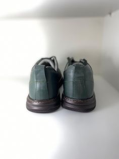 Men's Natural Leather Shoes Casual Shoes Footwear Comfortable Men Shoes Size 9.5  | eBay Green Leather Lace-up Walking Shoes, Green Leather Shoes With Round Toe, Green Leather Sneakers With Round Toe, Comfortable Low-top Green Walking Shoes, Casual Green Leather Shoes With Round Toe, Green Leather Shoes With Textured Sole And Round Toe, Green Leather Low-top Walking Shoes, Olive Leather Low-top Sneakers, Olive Low-top Leather Sneakers