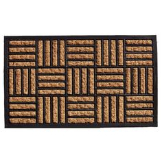 a door mat that is made out of cork and has an interlocked design