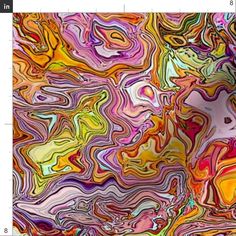 an abstract painting with multicolored lines and colors on it's surface, as if