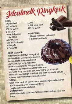 a recipe for a chocolate cake on a piece of paper