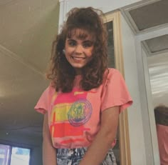 80s hair
80s style
80s earrings
80s shirt
80s fashion 80s Babysitter Aesthetic, Late 70s Early 80s Aesthetic, Teens In The 80s, 80s Girl Aesthetic, Covered Outfits, 80s Outfits Women 1980s, 80s Aesthetic Fashion, 80s Mtv, 80s Aesthetic Outfits