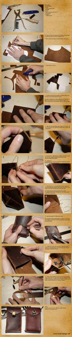 the instructions for how to make leather purses