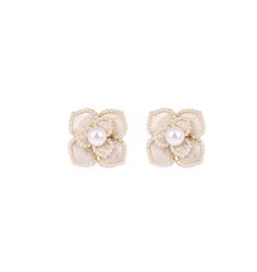 Little Queen Korean pearl ivory flower fashion stud earrings #LittleQueen #BeadedStud Ivory Flower, Ivory Flowers, Pearl Studs, Flower Fashion, Stud Earrings, Queen, Flowers, Quick Saves