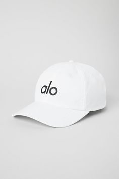 Performance Off-Duty Cap - White | Alo Yoga Classic Sports Fitted Hat With Curved Visor, Classic Sports Trucker Hat With Curved Visor, Classic Fitted Hat With Curved Visor For Sports, Classic Trucker Hat With Curved Visor For Sports, Classic Trucker Hat With Curved Bill For Sports, Classic Curved Bill Trucker Hat For Sports, Classic Snapback Hat With Curved Brim For Sports, Classic Adjustable Trucker Hat For Sports, Sporty Adjustable Snapback Hat With Curved Visor