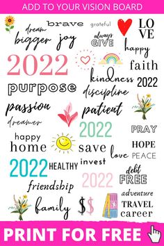 a pink and white poster with the words happy new year on it