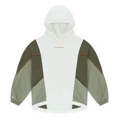 White Patchwork Sweatshirt For Streetwear, Hooded Color Block Top For Streetwear, Sporty Hooded Patchwork Tops, White Hoodie For Fall Outdoor Activities, Color Block Hooded Hoodie For Outdoor, Functional Green Hoodie For Streetwear, Outdoor Color Block Hooded Hoodie, Hooded Color Block Hoodie For Outdoor, White Color Block Hooded Hoodie