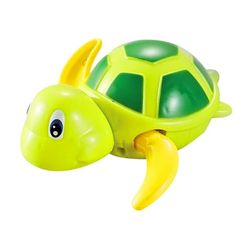 a green turtle toy with yellow feet and head