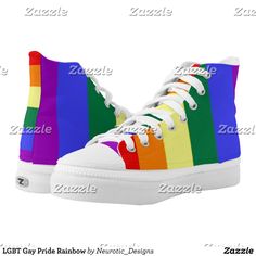 LGBT Gay Pride Rainbow High-Top Sneakers - Sneakers & Athletic Shoes Gift Idea. Sneaker Gift Ideas, Gay Pride Rainbow Flag, Pride Shoes, High Tops Sneakers, Lgbt Equality, Pride Outfit, Love And Pride, Pride Rainbow, Rainbow High