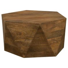 an octagonal wooden box that is made out of wood