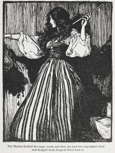 an image of a woman dressed in striped dress holding a bat and looking at the ground