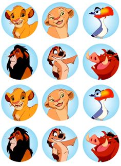 the lion king stickers are all different sizes