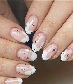 Nail Design Star, Biab Overlay, Biab Nail Art, Cutesy Nails, Nails Biab, Nails Star, Stars Nails, Star Nail Designs, Star Nail