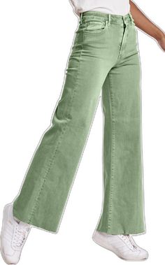 fiona-super-high-rise-wide-leg-jeans-nephrite Khaki Wide-leg Jeans With Five Pockets, Khaki Wide Leg Jeans With Five Pockets, Trendy Khaki Relaxed Fit Jeans, High Waist Green Wide Leg Pants For Fall, Khaki Wide Leg Relaxed Fit Jeans, Green Full Length Jeans For Summer, Spring Green Wide Leg Jeans, Green Mid-rise Relaxed Fit Pants, Green Wide Leg Jeans For Spring