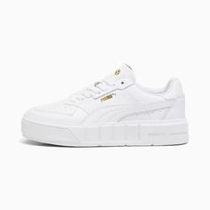 PUMA Cali Court Leather Women's Sneakers, PUMA White, extralarge Puma Cali, White Puma, Puma White, Sneakers Puma, Black Puma, Leather Products, Sport Fashion, Leather Working, Women's Sneakers