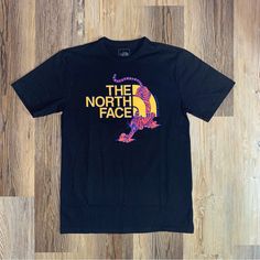 Nwt Northface Short Sleeve T-Shirt Men’s Size Small 50% Cotton / 50% Polyester The North Face Cotton Graphic T-shirt, The North Face Letter Print Streetwear Tops, The North Face Graphic Print Tops For Streetwear, The North Face Relaxed Fit Top For Streetwear, The North Face Black Tops With Letter Print, Black The North Face Tops With Letter Print, The North Face Black Casual T-shirt, Casual Black The North Face T-shirt, Black Casual T-shirt By The North Face