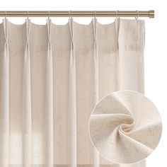 the curtain is closed and ready to be hung in front of a window with white curtains