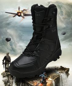 Ems Gear, Vintage Combat Boots, Ankle Combat Boots, Camping Shoes, Military Tactical Boots, Leather Motorcycle Boots, Hiking Men, Leather Snow Boots, Leather Work Boots