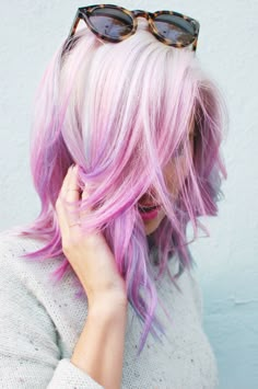 hair | unicorn ombre Opal Hair, Rainbow Hair Color, Crazy Hair, Purple Hair, Ombre Hair