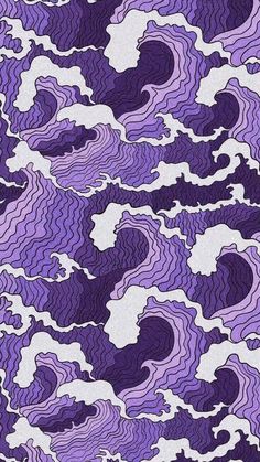 an abstract purple and white background with wavy lines in the shape of waves on top of each other