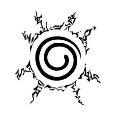 an abstract black and white design with the letter o in the center, surrounded by small leaves