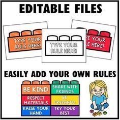 Brick Decor EDITABLE Rules by Miss Tech Queen | TpT Lego Bulletin Board, Lego Classroom Theme, Stem Posters, Lego Printables, Tech Apps, Classroom Discipline, Lego Decorations, Classroom Rules Poster, Diy Classroom Decorations