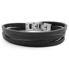 Black & Black Roy Leather Bracelet | In stock! | Lucleon Modern Adjustable Black Wrap Bracelet, Modern Leather Bracelet With Metal Black Band, Adjustable Black Leather Bracelet With Stainless Steel Clasp, Modern Metal Leather Bracelet With Black Band, Modern Adjustable Leather Bracelet With Stainless Steel Clasp, Double Band Leather Strap Jewelry, Modern Double Band Leather Bracelet For Everyday, Adjustable Double Band Leather Bracelet, Adjustable Modern Leather Bracelet