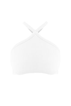 Front and back crossway halter neck ribbed crop top Slip on closure We recommend wearing pasties or no bra with this garment Runs true to size Second Date, Marina Blue, Small Crop Tops, Ribbed Crop Top, Halter Crop Top, Large White, Paloma, Halter Neck, Halter Top