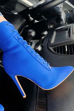 Royal Blue Boots, Flower Heels, Francescas Dresses, Denim Boots, Blue Boots, Embellished Denim, Women Boots, Pink Heels, Clutch Handbag