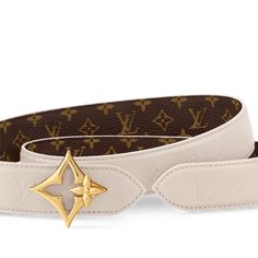 LOUIS VUITTON® - Lv Flowergram 30mm Reversible Belt - Cream Louis Vuitton Belt Women, Lv Clothes, Louis Vuitton Gifts, Delicate Feminine, Trunk Bag, Belt Women, Louis Vuitton Belt, Reversible Belt, Leather Denim