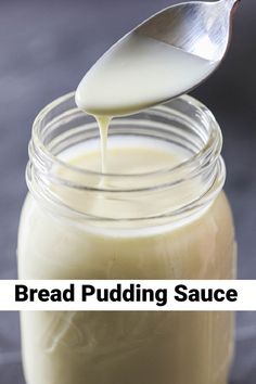 Bread pudding sauce in a mason jar Sweet Cream Sauce Desserts, Rum Sauce For Bread Pudding, Bread Pudding Rum Sauce, Vanilla Rum Sauce, Desert Sauces, Sauce For Bread Pudding, Rum Sauce Recipe, Pudding Sauce, Bread Pudding Sauce